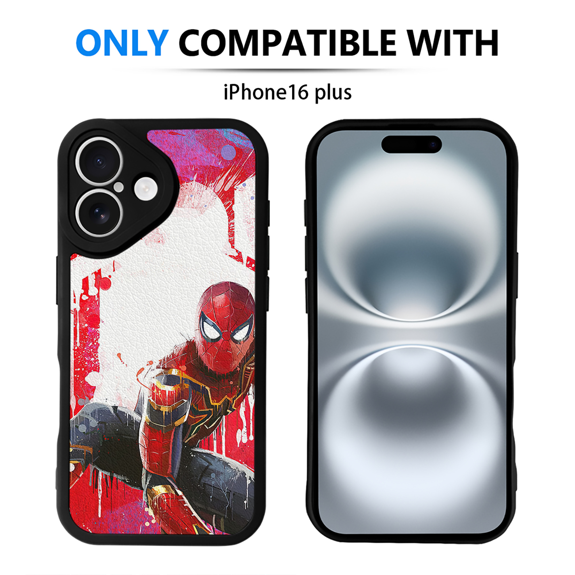 Spider Man スパイダーマン 【iPhone 16シリーズ対応】シリコンスマホケース（レザー調） 材質：シリコン